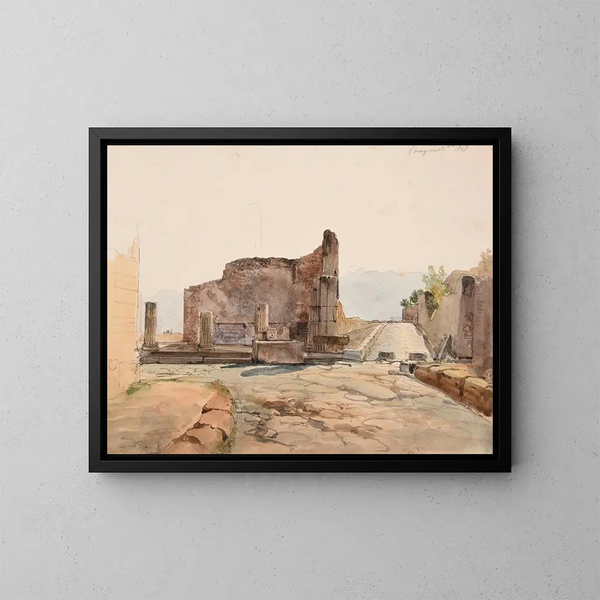 Rues et ruines de Pompéi - Jacques-Raymond Brascassat — quadro incorniciato alla parete