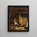 Ein Zimmermann in einer Scheune - Jacques Albert Senave — gerahmtes Bild an der Wand