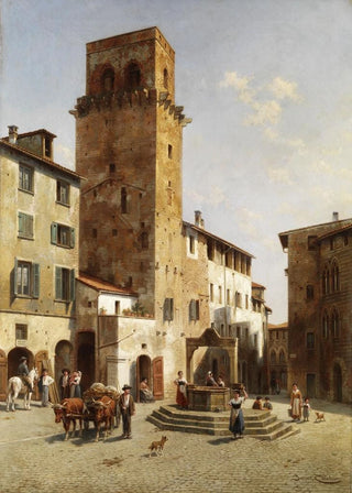 Jacques Franois Carabain - Platz in San Gimignano.webp