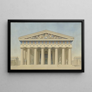 Jacques Ignace Hittorff - Temple T at Selinunte Sicily reconstructed elevation of the main facade.webp