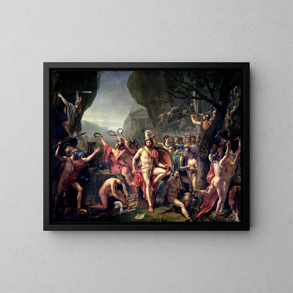 Léonidas aux Thermopyles - Jacques Louis David — gerahmtes Bild an der Wand