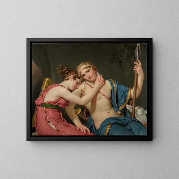 Der Aufbruch von Telemachus und Eucharis - Jacques Louis David — gerahmtes Bild an der Wand