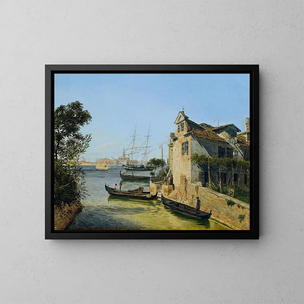 Ansicht von San Giorgio Maggiore in Venedig - Jakob Alt — gerahmtes Bild an der Wand