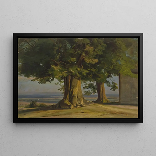 Jakob Becker - Alte Bume und Ausblick auf weite Ebene.webp