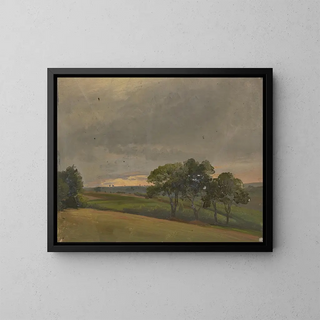 Jakob Becker - Evening meadow with trees.webp