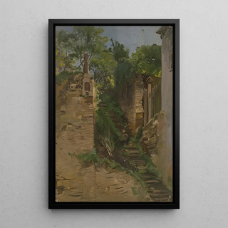 Jakob Becker - Gartentreppe zwischen zwei Mauern.webp