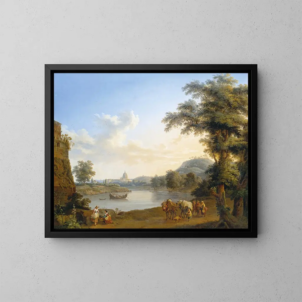 Vista di San Pietro a Roma - Jakob Philipp Hackert — quadro incorniciato alla parete