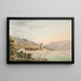Vista del castello di Oberhofen sul lago di Thun - Jakob Samuel Weibel — quadro incorniciato alla parete
