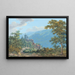 Festung in einer bergigen Landschaft bei Sonnenaufgang - Jakob Wilhelm Huber — gerahmtes Bild an der Wand