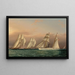 The Yacht EMILY of the New York Yacht Club observing a mark roundings race between the schooners DREADNOUGHT and COLUMBIA - James Edward Buttersworth — framed artwork on a wall