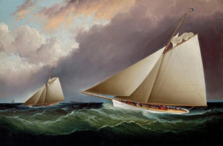 James Edward Buttersworth - Volunteer and Thistle Off New York Harbor Americas Cup.webp