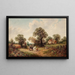 Sussex Landscape Painting Rural scene with hay cart - James Edwin Meadows — framed artwork on a wall