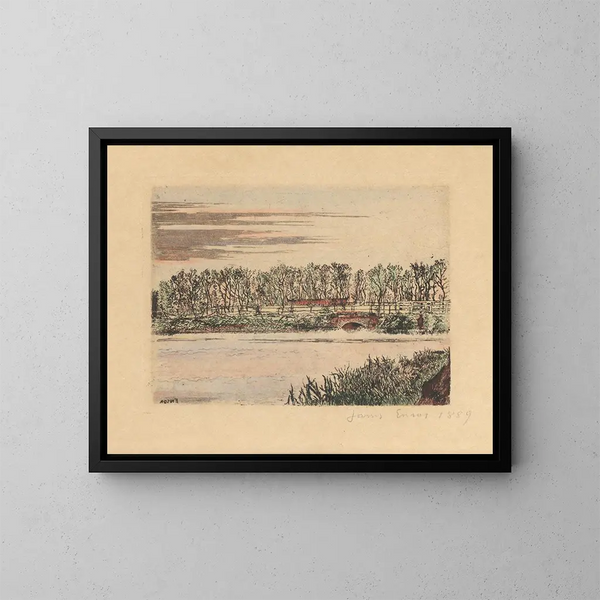 Der Holzsteg in Ostende - James Ensor — gerahmtes Bild an der Wand