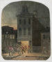 a fire station scene in Philadelphia showing firefighters from the Weccacoe Engine Co. - James Fuller Queen — artwork view