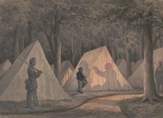 James Fuller Queen - Sketches with Co B 8th Reg Pa Ma taps under the officers of the old Southwark Gaurd Camp Little Mac.webp
