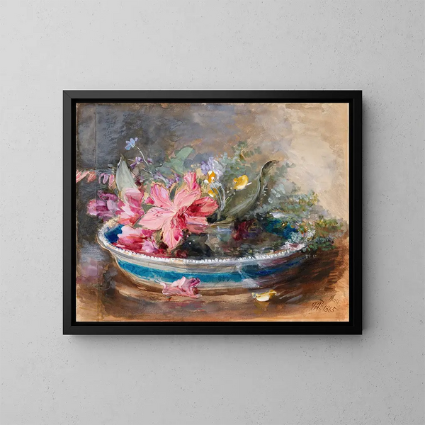Fiori in una ciotola - James Holland — quadro incorniciato alla parete