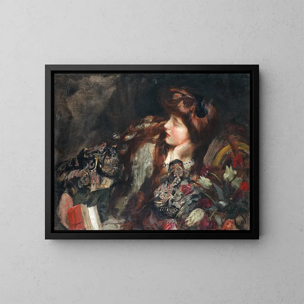 contemplazione - James Jebusa Shannon — quadro incorniciato alla parete