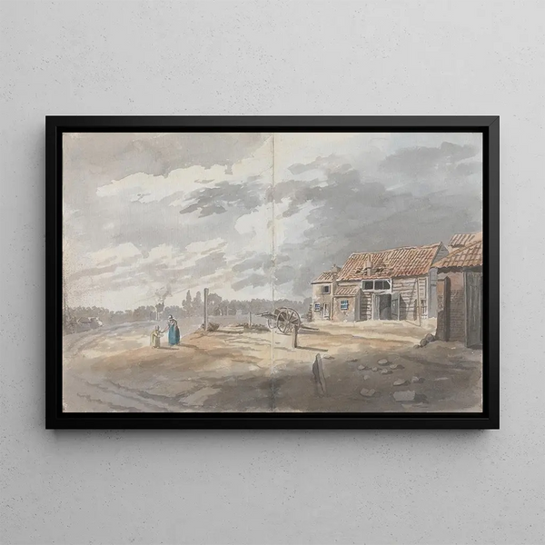 James Miller - Outbuildings with figures.webp