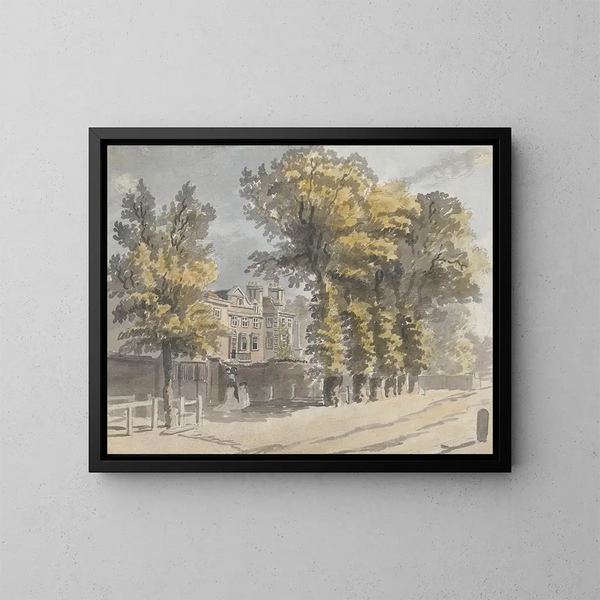 Ansicht eines Hauses - James Miller — gerahmtes Bild an der Wand