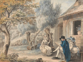 James Moore - The Artist Sketching Mlle de St Legier as a Shepherdess.webp