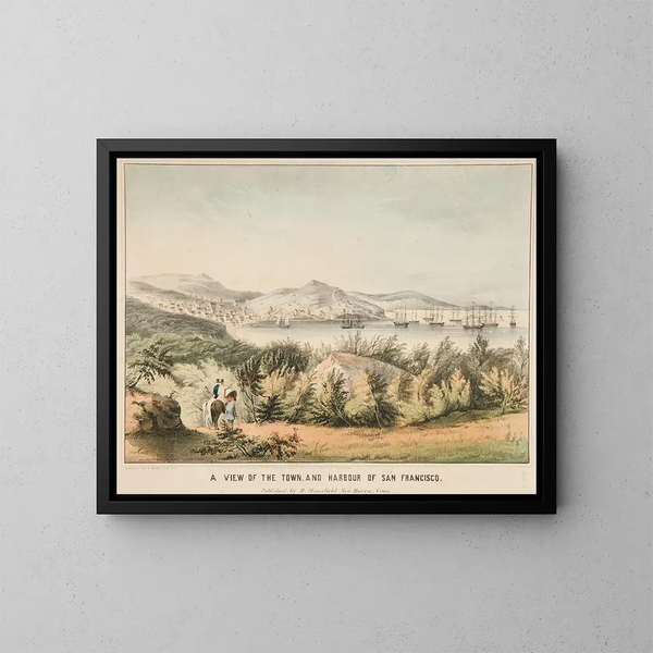 Vue de la ville et du port de San Francisco - James S Baillie — gerahmtes Bild an der Wand