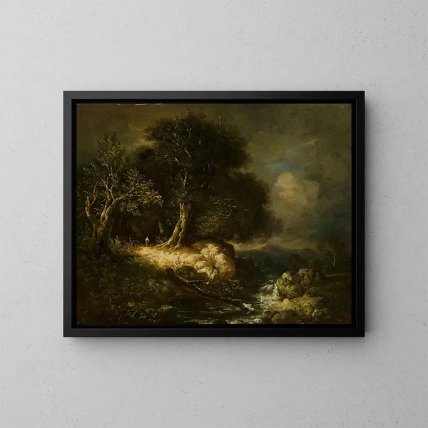 Landschaftsbild mit Weg und Fluss - James Stark — gerahmtes Bild an der Wand