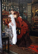 Junge Frau, die japanische Gegenstände betrachtet - James Tissot — Ansicht des Kunstwerks