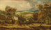 Fitzhead painting in Somerset with a ox cart near a lime kiln and Glastonbury Tor in the distance - James Ward — artwork view