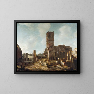 Jan Abrahamsz Beerstraaten - The Ruins of the Old Town Hall of Amsterdam after the Fire of 7 July 1652.webp