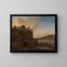 Ein italienisches Flusslandschaft mit Hirten auf einem Weg mit ihrem Herde und Eseln - Jan Asselijn — gerahmtes Bild an der Wand