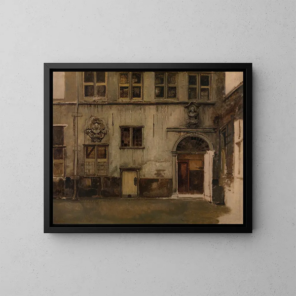 Corte della casa di Christoffel Plantin - Jan August Hendrik Leys — quadro incorniciato alla parete