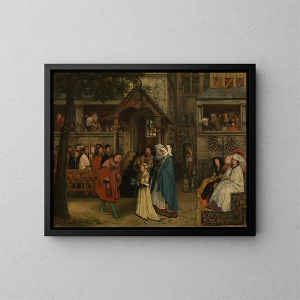 La gilda degli arcieri accoglie Marguerite d'Asburgo - Jan August Hendrik Leys — quadro incorniciato alla parete