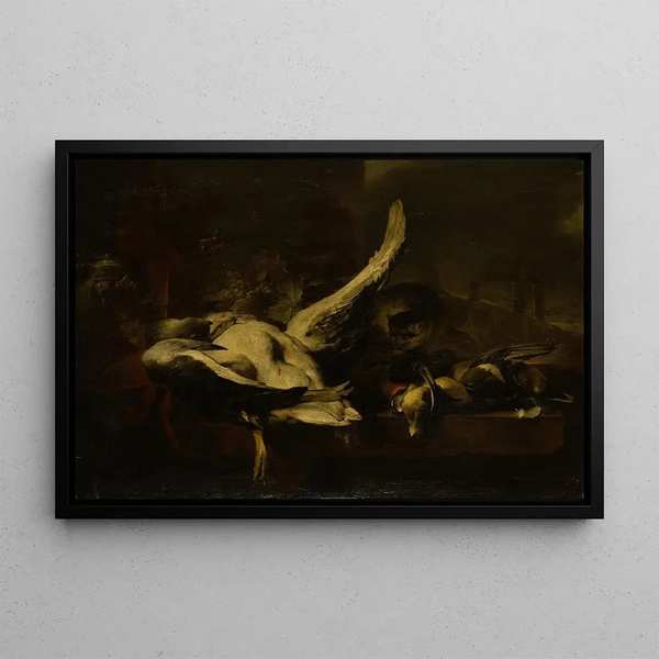 Jan Baptist Weenix - Dead Fowl Being Eaten by a Cat.webp