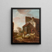 Woman with Sheep in the Ruins of Brederode Castle Gate - Jan Baptist Wolfaerts — framed artwork on a wall