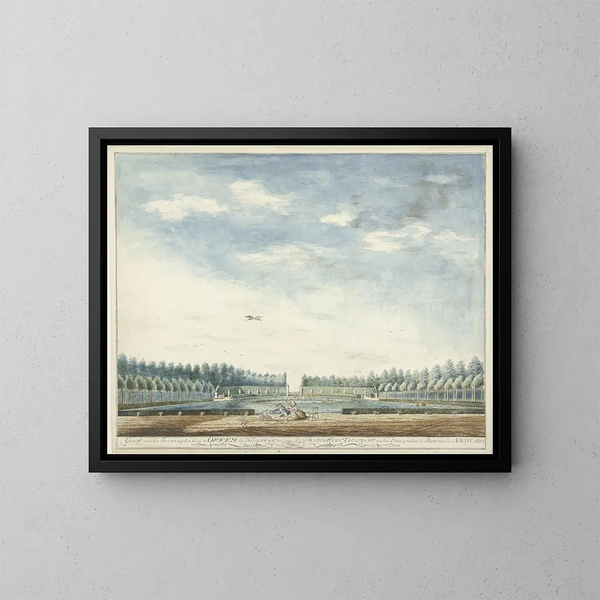 Der Garten des Hauses Offem bei Noordwijk - Jan Baptist van Eeckhout — gerahmtes Bild an der Wand