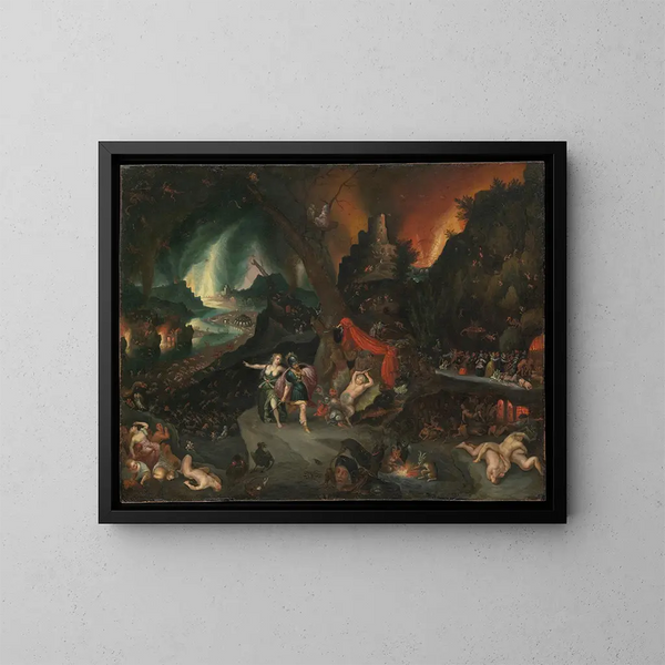 Enea e la Sibilla negli Inferi - Jan Brueghel il Giovane — quadro incorniciato alla parete