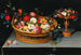 Gemischte Blumen in einem Korb mit einer Schale in der Nähe - Jan Brueghel der Jüngere — Ansicht des Kunstwerks