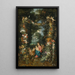 La Vierge et l'Enfant avec il piccolo San Giovanni Battista circondati da ghirlande e festoni di frutta e fiori - Jan Brueghel il Giovane — quadro incorniciato alla parete