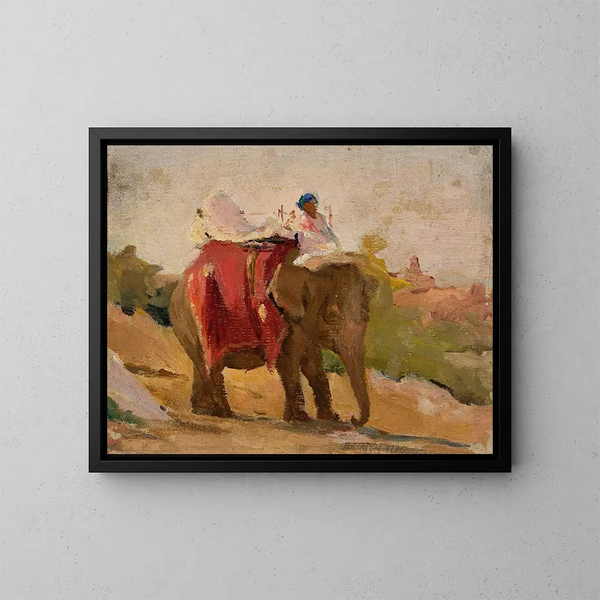 Chittorgarh, il mio elefante del viaggio in India - Jan Cybis — quadro incorniciato alla parete