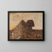 Evening in the desert, Sphinx and pyramid, from the journey in Egypt - Jan Cybis — framed artwork on a wall