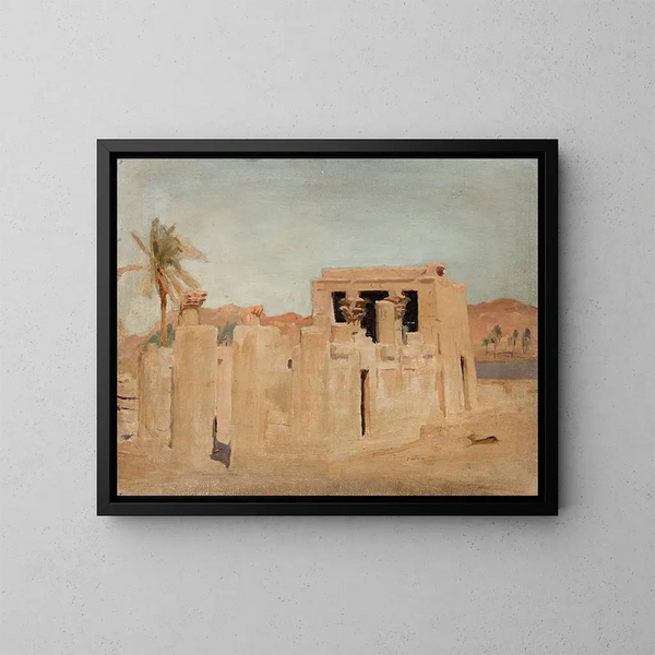 Bank von Luxor am Nil, aus der Reise nach Ägypten - Jan Cybis — gerahmtes Bild an der Wand