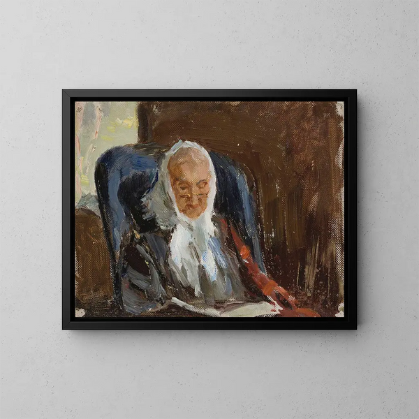 Portrait von Maria Petrovna Rubtsov, Großmutter des Malers Rubtsov - Jan Cybis — gerahmtes Bild an der Wand