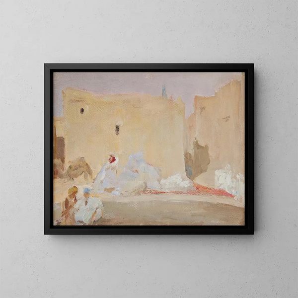 Sahara Buildings Painting - Jan Cybis — framed artwork on a wall