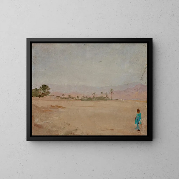 Sahara Desert Painting - Jan Cybis — framed artwork on a wall