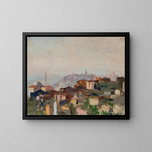 Ansicht des Punta del Seraglio vom Reise nach Konstantinopel - Jan Cybis — gerahmtes Bild an der Wand