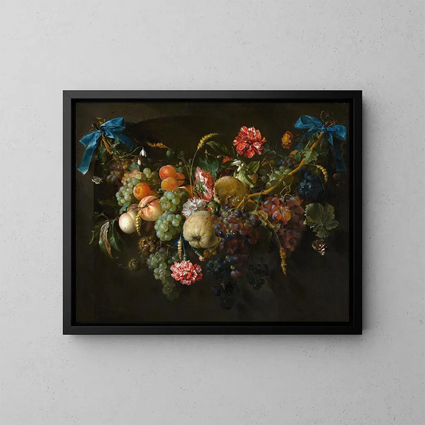 Girlande aus Früchten und Blumen - Jan Davidsz de Heem — gerahmtes Bild an der Wand