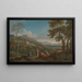 paesaggistico classico con contadini in primo piano - Jan Frans van Bloemen — quadro incorniciato alla parete