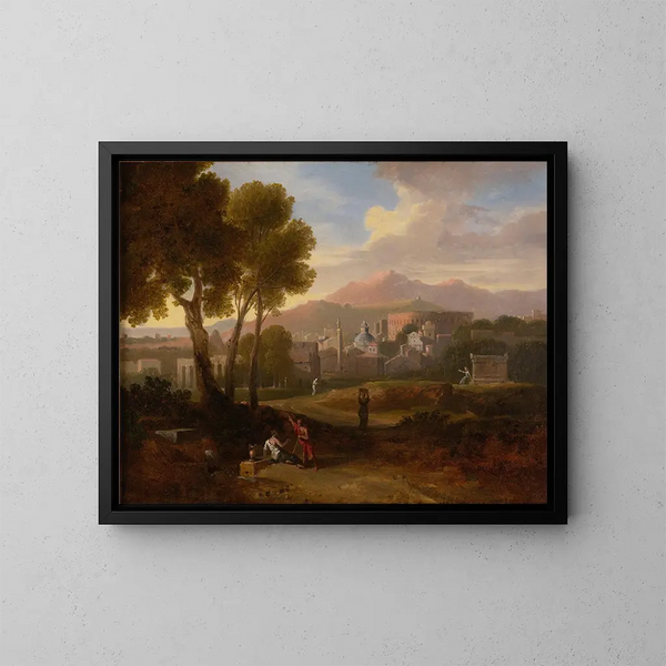 En dehors des murs de la ville - Jan Frans van Bloemen — quadro incorniciato alla parete