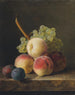 Natura morta con pesche, uva e susine su un mensola - Jan Frans van Dael — vista dell’opera