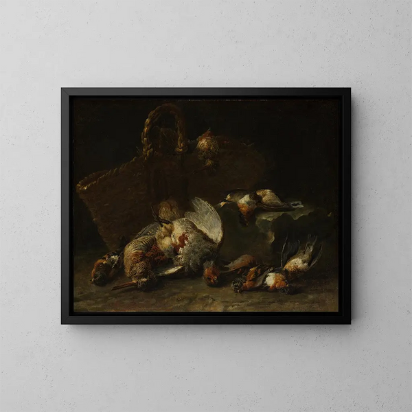 Ein Korb und Vögel - Jan Fyt — gerahmtes Bild an der Wand